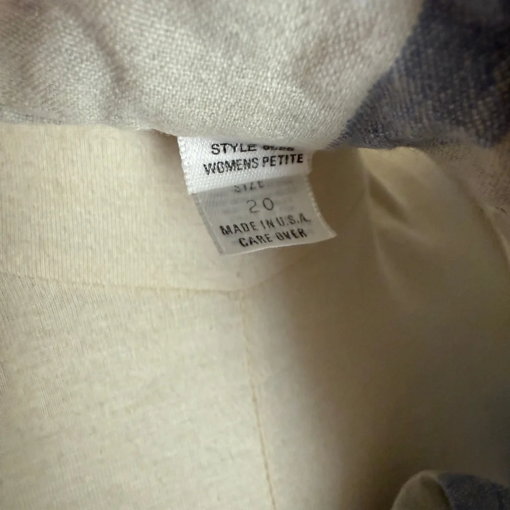 L.L. Bean Vintage Long Sleeve Plaid Dress - Blue and Cream - Picture 7 of 8